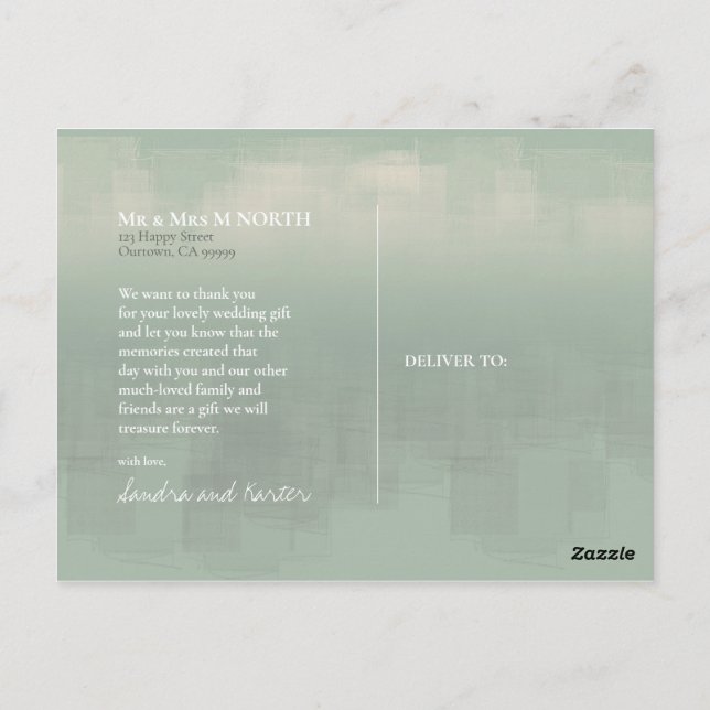 Aquarellbilder Danke Sage ID774 Postkarte (Rückseite)