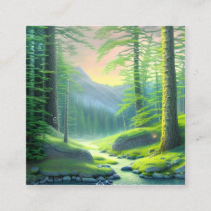 Aquarellbilder, die den Wald bedrohen Quadratische Visitenkarte