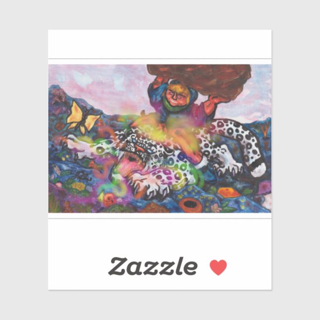 Aquarellbilder Fantasy Eros Reiten Aufkleber (Blatt)