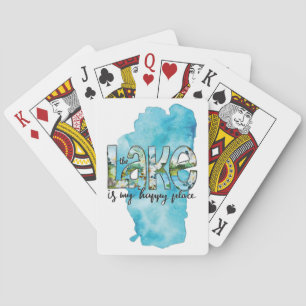 Aquarellbilder für die Gestaltung des Sees Spielkarten