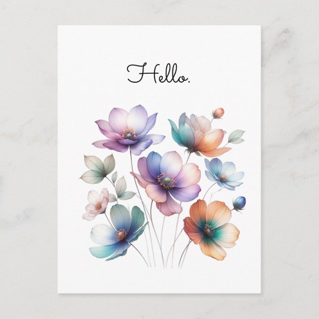 Aquarellbilder für Hübsche Blume Bouquet Postkarte (Vorderseite)