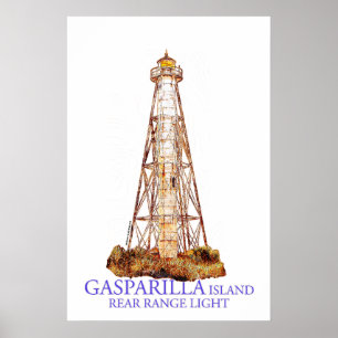 Aquarellbilder Gasparilla Insel Poster