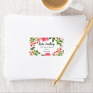 Aquarellbilder in Rot und Rosa Adressaufkleber