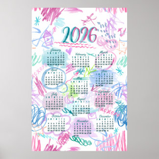 Aquarellbilder Kalender 2026 Poster