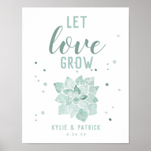Aquarellbilder Lassend Liebe wachsen Hochzeitszeic Poster