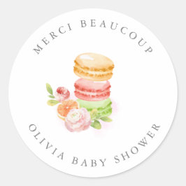 Aquarellbilder mit Cherry Merci Beaucoup Runder Aufkleber