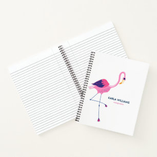 Aquarellbilder mit rosa Flamingo Notizbuch