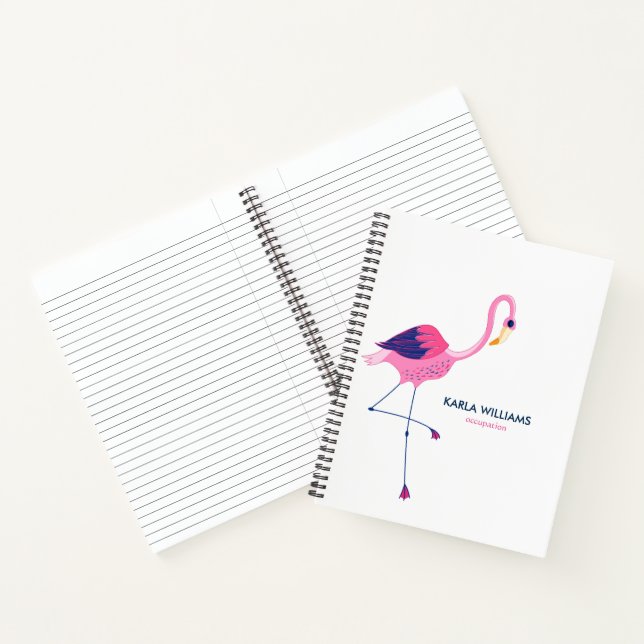 Aquarellbilder mit rosa Flamingo Notizbuch (Innenseite)