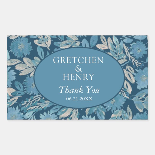 Aquarellbilder Save the Date geblüht Rechteckiger Aufkleber (Vorderseite)