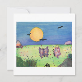 Aquarellbilder Schmetterlinge Liebe Couple Einladung