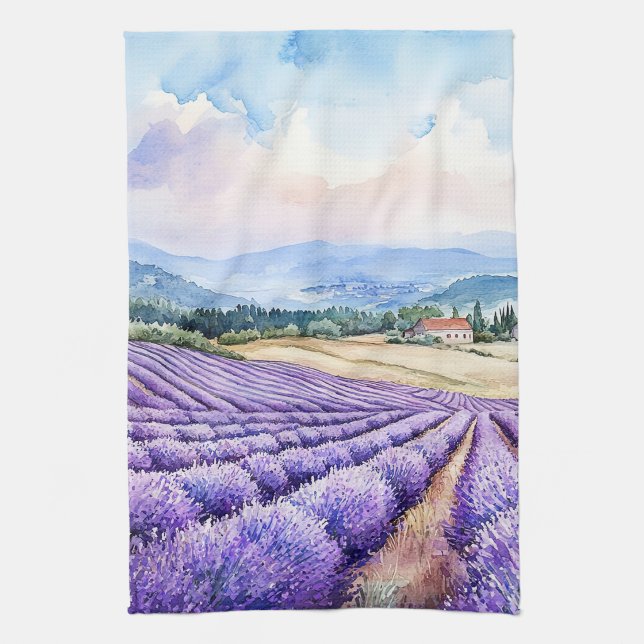 Aquarellbilder schöne Lavendelfelder Geschirrtuch (Von Creator hochgeladen)