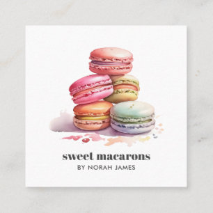 Aquarellbilder Süße Kuchen Soziales Symbol QR CODE Quadratische Visitenkarte