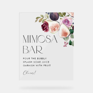 Aquarellbilder und Berry Brautparty Mimosa Bar Acrylschild