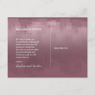 Aquarellbilder Vielen Dank Mauve ID774 Postkarte