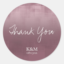Aquarellbilder Vielen Dank Mauve ID774 Runder Aufkleber