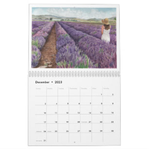 Aquarellbilder von YL Lavender & More Calendar Kalender