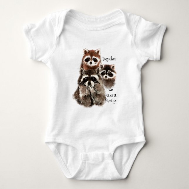 Aquarellbilder zusammen machen wir ein Familienang Baby Strampler (Vorderseite)