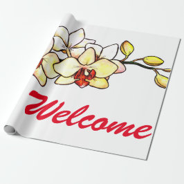 Aquarellbilderflor orchid gelbe Blüten Geschenkpapier