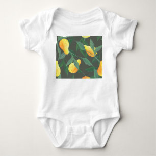 Aquarellbirnen, Blätter: botanisch nahtlos. Baby Strampler