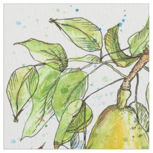 Aquarellbirnen Frucht Stoff
