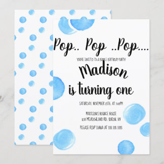 Aquarellbläschen Pop Pop Pop Geburtstag Einladung