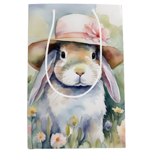 Aquarellblase mit Bonnet Mittlere Geschenktüte (Vorderseite)