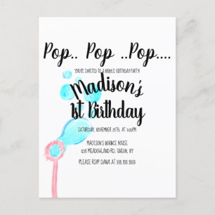 Aquarellblase Wand Pop Pop Pop Geburtstag  Postkarte