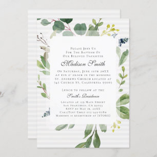 Aquarellblatt Taufe Einladung