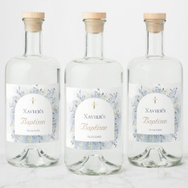Aquarellblätterung Taufe Alkoholflaschenetikett