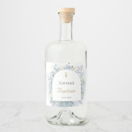 Aquarellblätterung Taufe Alkoholflaschenetikett