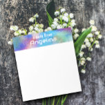 Aquarellblau aquamariner grüner Splint Notizblock<br><div class="desc">Aquarellblau aquamarin grün Splash Notepad mit Namen.</div>