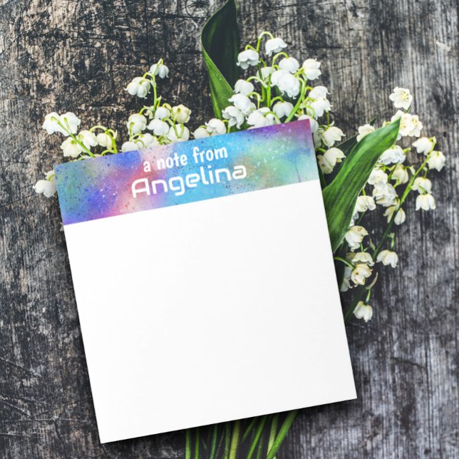 Aquarellblau aquamariner grüner Splint Notizblock (Von Creator hochgeladen)