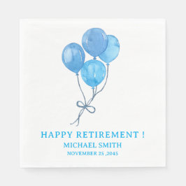 Aquarellblau-Balloons Pensionskapital Party Napkin Serviette