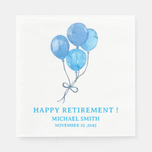 Aquarellblau-Balloons Pensionskapital Party Napkin Serviette