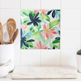 Aquarellblau, blau, blau, gelb fliese