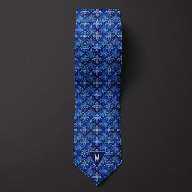Aquarellblau, blau, geometrisch krawatte (Von Creator hochgeladen)