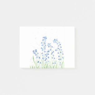Aquarellblau-Blume Waldwälder elegant Post-it Klebezettel