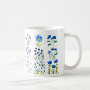 Aquarellblau Blumen Sammlung Chic rustikal Kaffeetasse