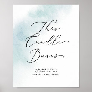 Aquarellblau Diese Kerze verbannt Memorandum-Zeich Poster