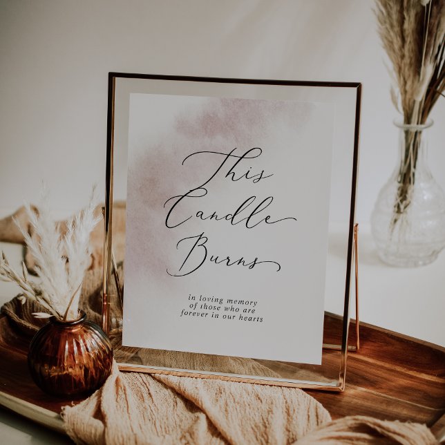 Aquarellblau Dieses Candle Burns Memorandum-Zeiche Poster (Von Creator hochgeladen)