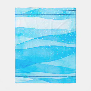 Aquarellblau Fleecedecke