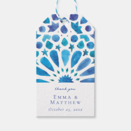 Aquarellblau Geschenkanhänger