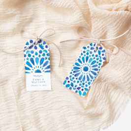 Aquarellblau Geschenkanhänger