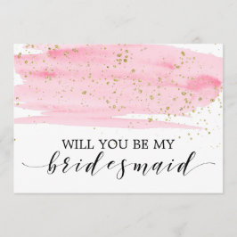 Aquarellblau & Gold werden Sie meine Bridesmaid se Einladung