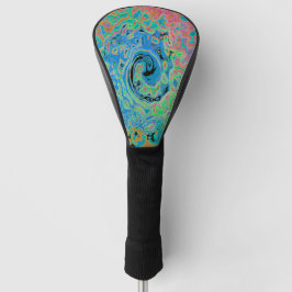 Aquarellblau Groovy Abstrakt Retro Liquid Swirl Golf Headcover