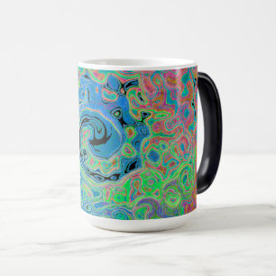 Aquarellblau Groovy Abstrakt Retro Liquid Swirl Verwandlungstasse