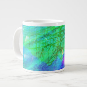 Aquarellblau, grün Jumbo-Tasse