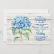 Aquarellblau Hydrangea 80. Geburtstag