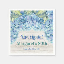 Aquarellblau Hydrangea 80. Geburtstag