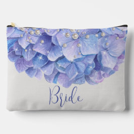 Aquarellblau Hydrangea Pearl Brautparty Zubehörtasche